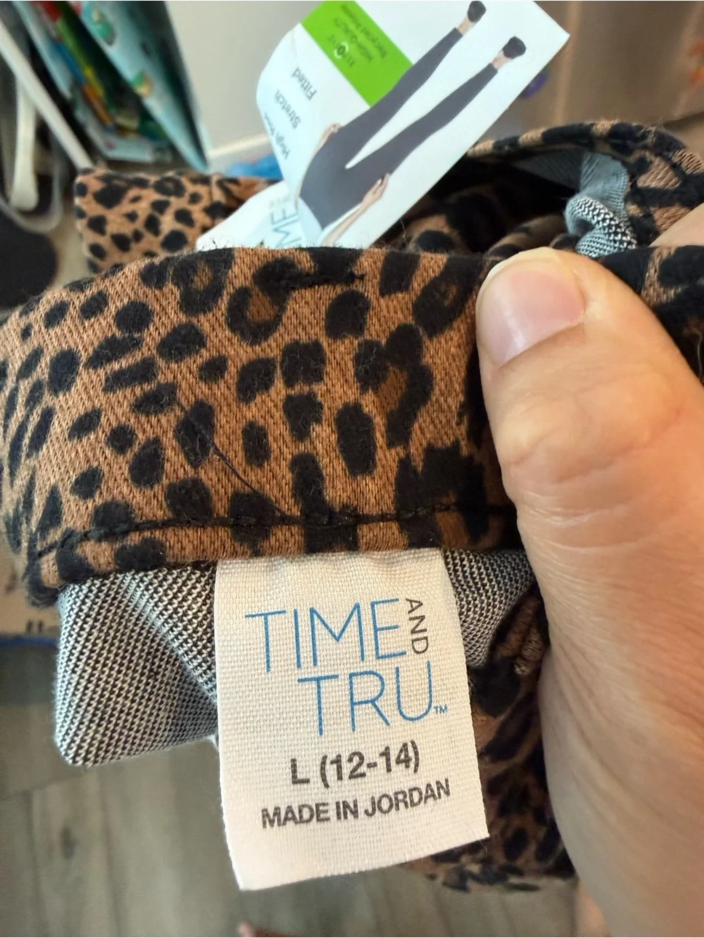 Time and Tru Leopard Print Jeggings - Brown & Black